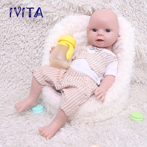 1552 IVITA 20'' Soft Silicone Reborn Baby Bald Silicone Newborn Doll Can Take Pacifier