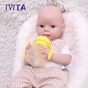 1552 IVITA 20'' Soft Silicone Reborn Baby Bald Silicone Newborn Doll Can Take Pacifier