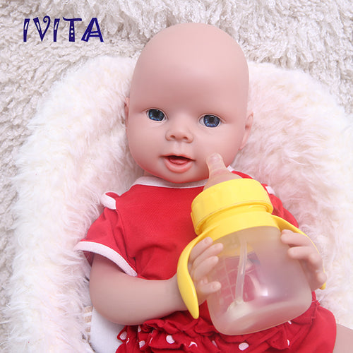 1552 IVITA 20'' Soft Silicone Reborn Baby Bald Silicone Newborn Doll Can Take Pacifier