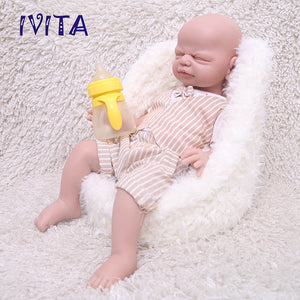 1547 IVITA 21'' Eyes Closed Alseep Silicone Reborn Baby Girl and Boy Platium Silicone Doll