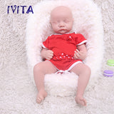 1548 IVITA 17'' Sleeping Silicone Reborn Baby Eye Closed Platium Liquid Silicone Doll Kids Xmas Gift