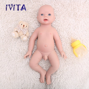 1552 IVITA 20'' Soft Silicone Reborn Baby Bald Silicone Newborn Doll Can Take Pacifier