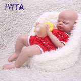 1547 IVITA 21'' Eyes Closed Alseep Silicone Reborn Baby Girl and Boy Platium Silicone Doll