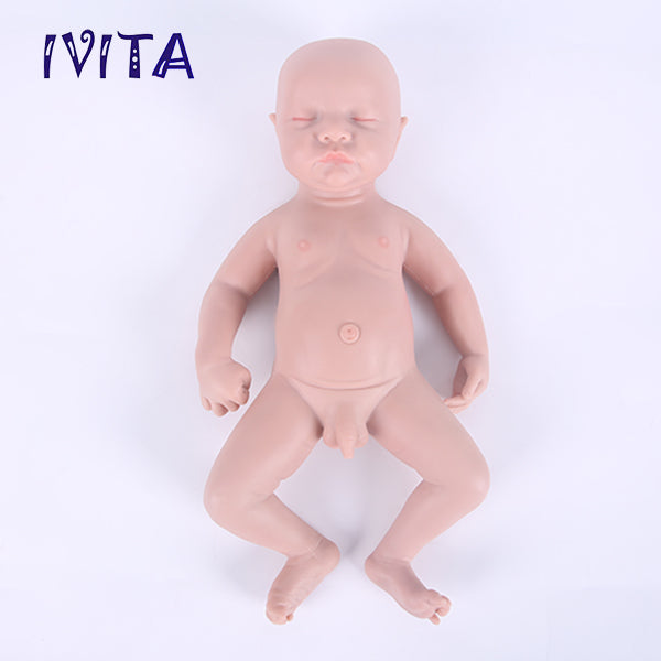 1548 IVITA 17'' Sleeping Silicone Reborn Baby Eye Closed Platium Liquid Silicone Doll Kids Xmas Gift