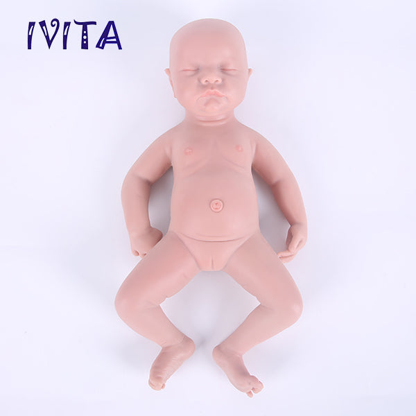 1548 IVITA 17'' Sleeping Silicone Reborn Baby Eye Closed Platium Liquid Silicone Doll Kids Xmas Gift