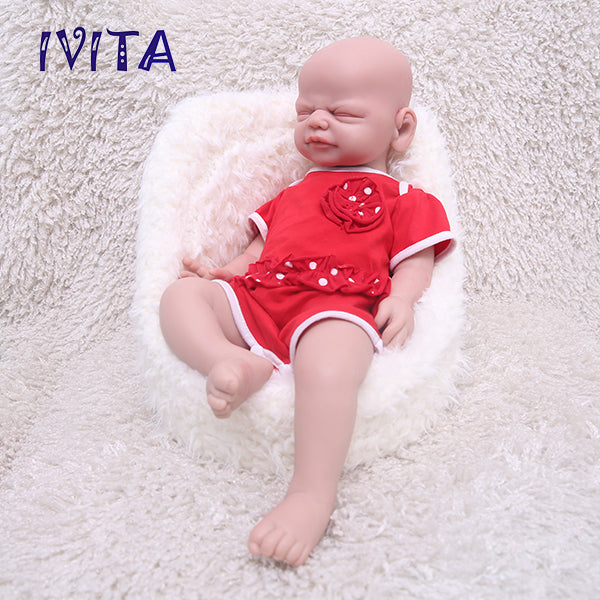 1547 IVITA 21'' Eyes Closed Alseep Silicone Reborn Baby Girl and Boy Platium Silicone Doll