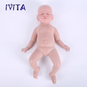 1547 IVITA 21'' Eyes Closed Alseep Silicone Reborn Baby Girl and Boy Platium Silicone Doll