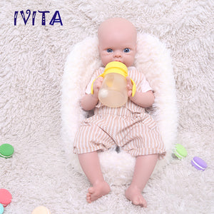 1550 IVITA 20'' Silicone Reborn Baby Bald Silicone Newborn Doll Mouth Open