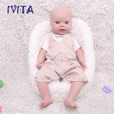 1550 IVITA 20'' Silicone Reborn Baby Bald Silicone Newborn Doll Mouth Open