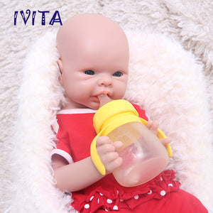 1550 IVITA 20'' Silicone Reborn Baby Bald Silicone Newborn Doll Mouth Open