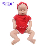 1553 IVITA 20'' Eyes Closed Silicone Reborn Baby Sleeping Squishy Silicone Doll