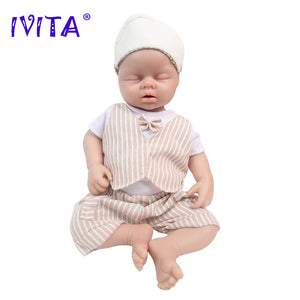 1553 IVITA 20'' Eyes Closed Silicone Reborn Baby Sleeping Squishy Silicone Doll