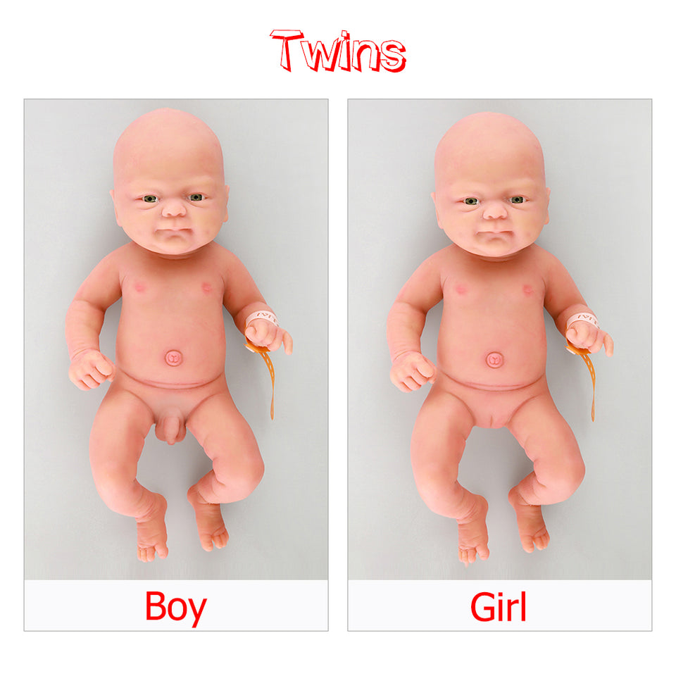 1512 IVITA 14'' Alive Silicone Reborn Baby Boy and Gril Preemie Silicone Doll