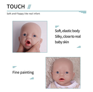 1554 IVITA 15'' Silicone Reborn Baby Blue Eyes Mouth Open Silicone Newborn Doll Can Take A Dummy