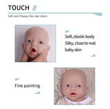 1554 IVITA 15'' Silicone Reborn Baby Blue Eyes Mouth Open Silicone Newborn Doll Can Take A Dummy