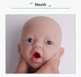 1554 IVITA 15'' Silicone Reborn Baby Blue Eyes Mouth Open Silicone Newborn Doll Can Take A Dummy