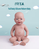 1555 IVITA 15'' Lifelike Silicone Reborn Baby Blue Eyes Silicone Newborn Doll Can Take A Pacifier