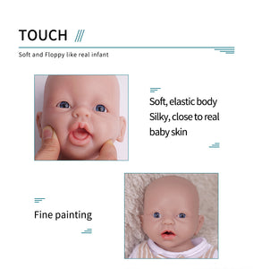 1555 IVITA 15'' Lifelike Silicone Reborn Baby Blue Eyes Silicone Newborn Doll Can Take A Pacifier