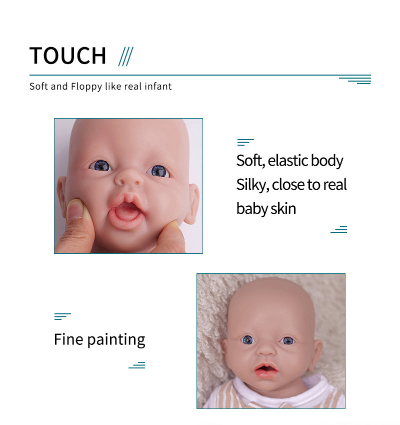 1555 IVITA 15'' Lifelike Silicone Reborn Baby Blue Eyes Silicone Newborn Doll Can Take A Pacifier