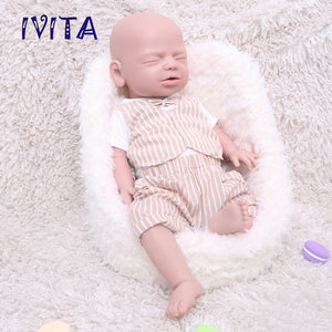 1544 IVITA 19'' Eyes Closed Silicone Baby Boy and Girl Sleeping Squishy Silicone Doll