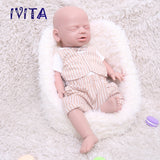 1544 IVITA 19'' Eyes Closed Silicone Baby Boy and Girl Sleeping Squishy Silicone Doll