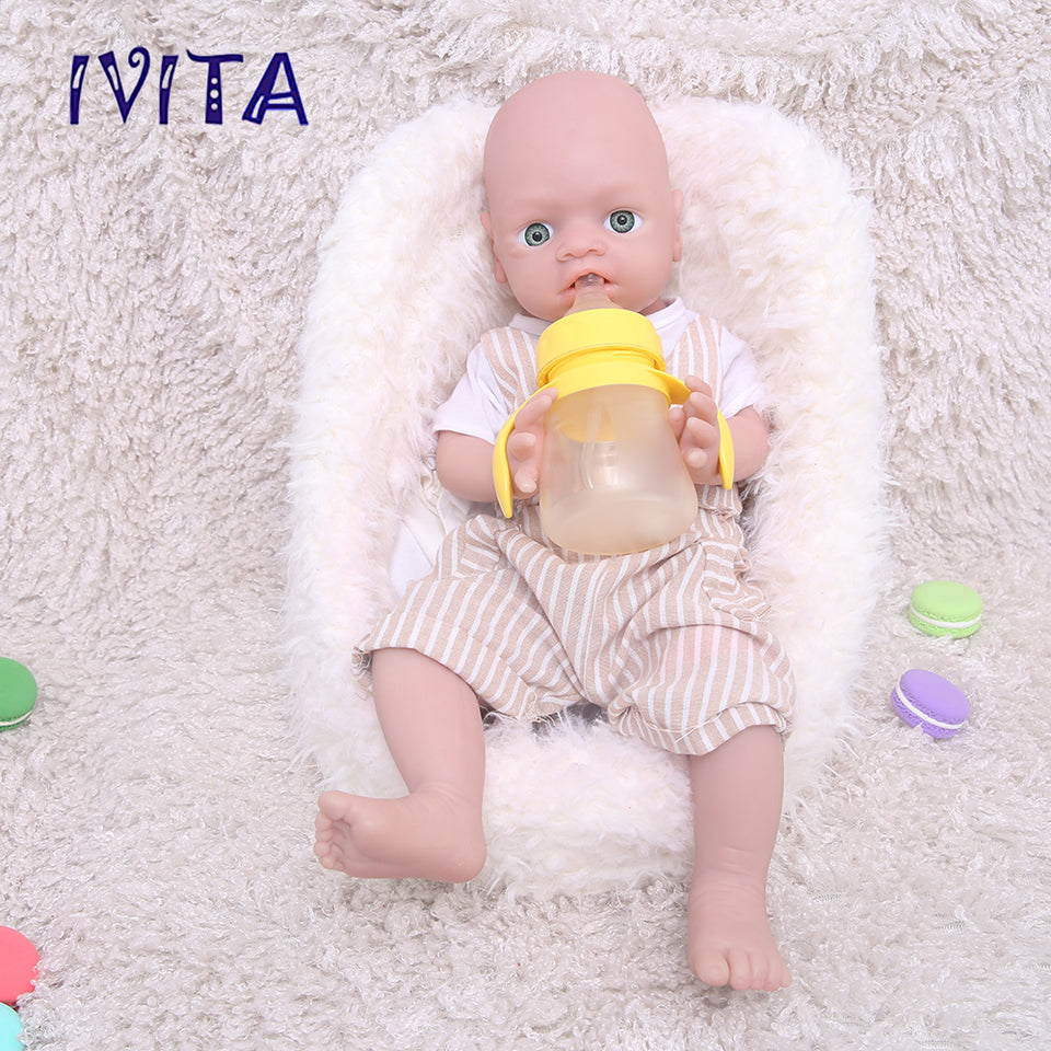 1546 IVITA 19'' Soft Silicone Reborn Baby Floppy Silicone Newborn Doll Can Take Dummy