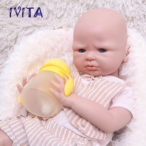 1551 IVITA 20in Floppy Silicone Reborn Baby Handmade Platinum Squishy Silicone Newborn Doll