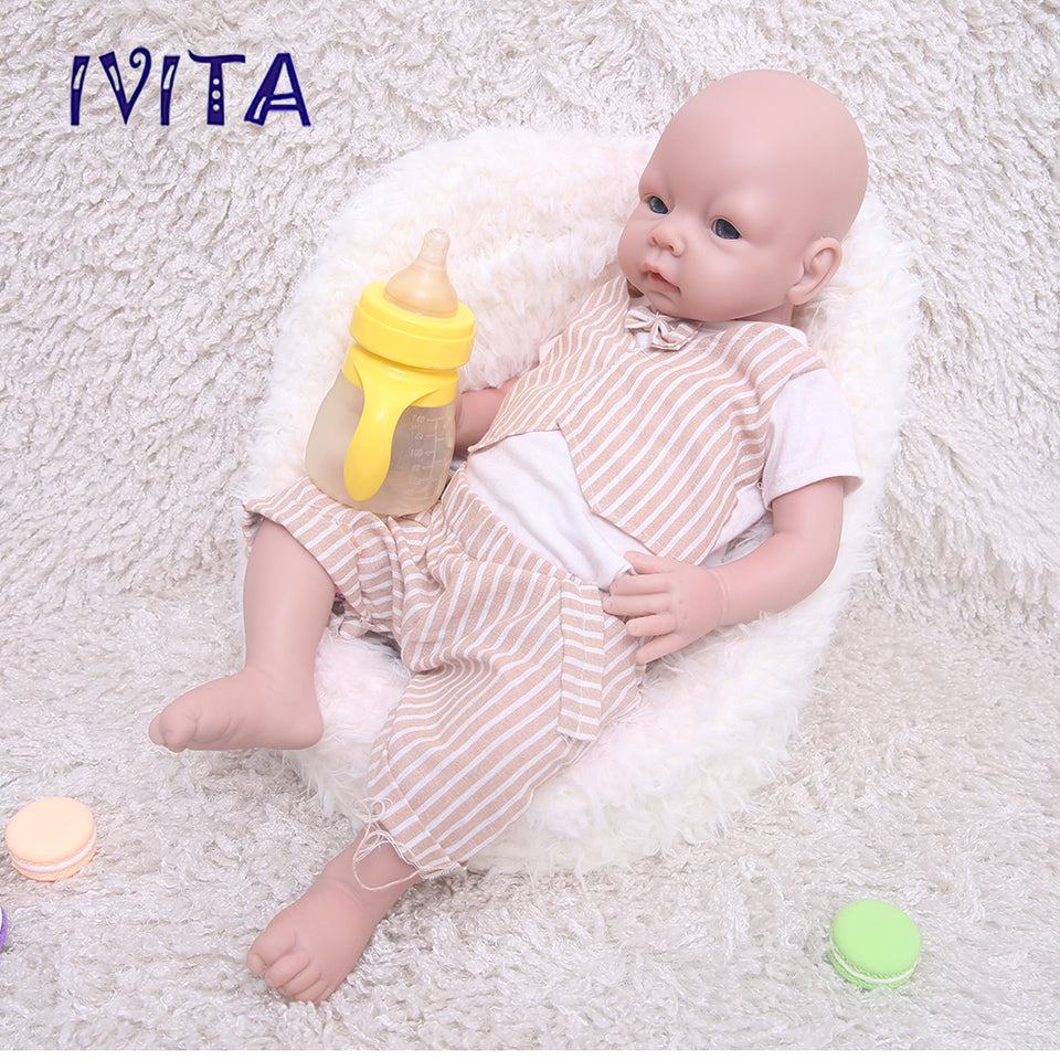 1538 IVITA 20'' Vivid Silicone Newborn Baby Big Silicone Newborn Doll Mouth Open Can Take A Dummy