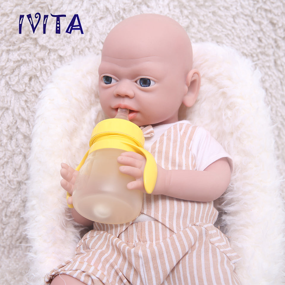 1543 IVITA 21'' Silicone Reborn Baby Floppy Silicone Newborn Doll Can Take Pacifier in mouth