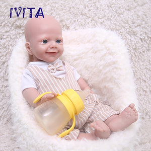 1549 IVITA 18'' Lifelike Silicone Reborn Baby Realistic Silicone Newborn Doll Can Take Dummy