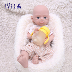 1542 IVITA 19inch Squishy Silicone Reborn Baby Handmade Vivid Platinum Silicone Newborn Doll