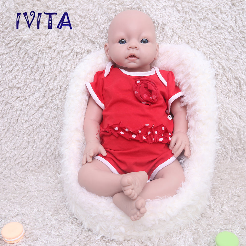 1538 IVITA 20'' Vivid Silicone Newborn Baby Big Silicone Newborn Doll Mouth Open Can Take A Dummy