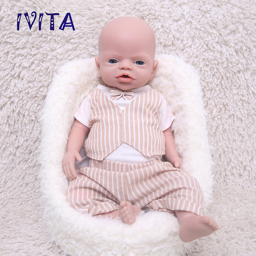 1545 IVITA 19'' Soft Silicone Reborn Baby Solid Silicone Newborn Doll Can Take Pacifier