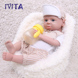 1540 IVITA 19inch Silicone Reborn Baby Handmade Platinum Liquid Silicone Newborn Doll Collector