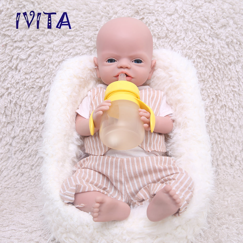 1545 IVITA 19'' Soft Silicone Reborn Baby Solid Silicone Newborn Doll Can Take Pacifier