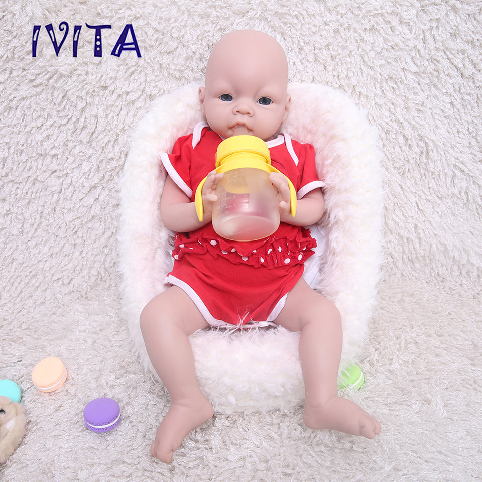 1538 IVITA 20'' Vivid Silicone Newborn Baby Big Silicone Newborn Doll Mouth Open Can Take A Dummy