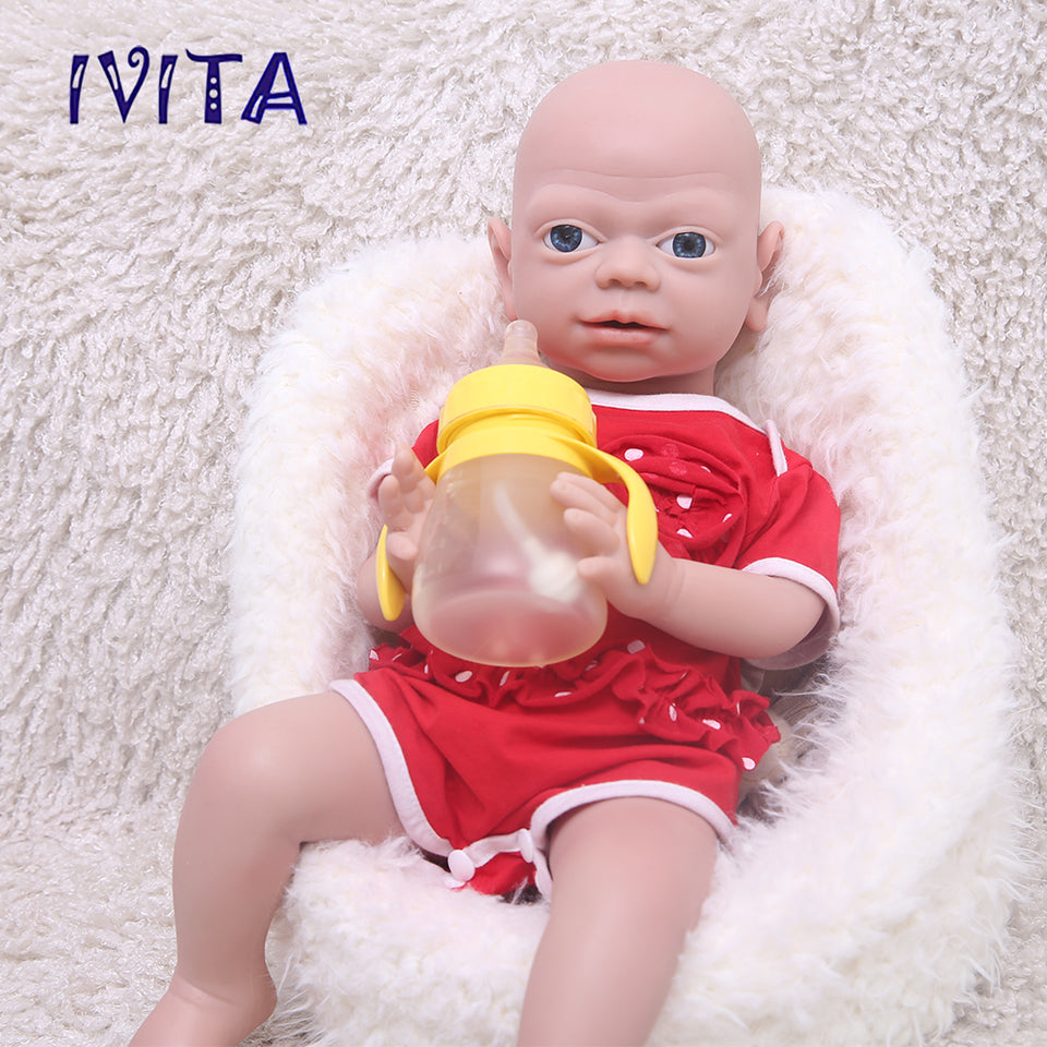 1543 IVITA 21'' Silicone Reborn Baby Floppy Silicone Newborn Doll Can Take Pacifier in mouth