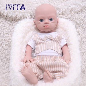 1542 IVITA 19inch Squishy Silicone Reborn Baby Handmade Vivid Platinum Silicone Newborn Doll