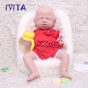 1544 IVITA 19'' Eyes Closed Silicone Baby Boy and Girl Sleeping Squishy Silicone Doll