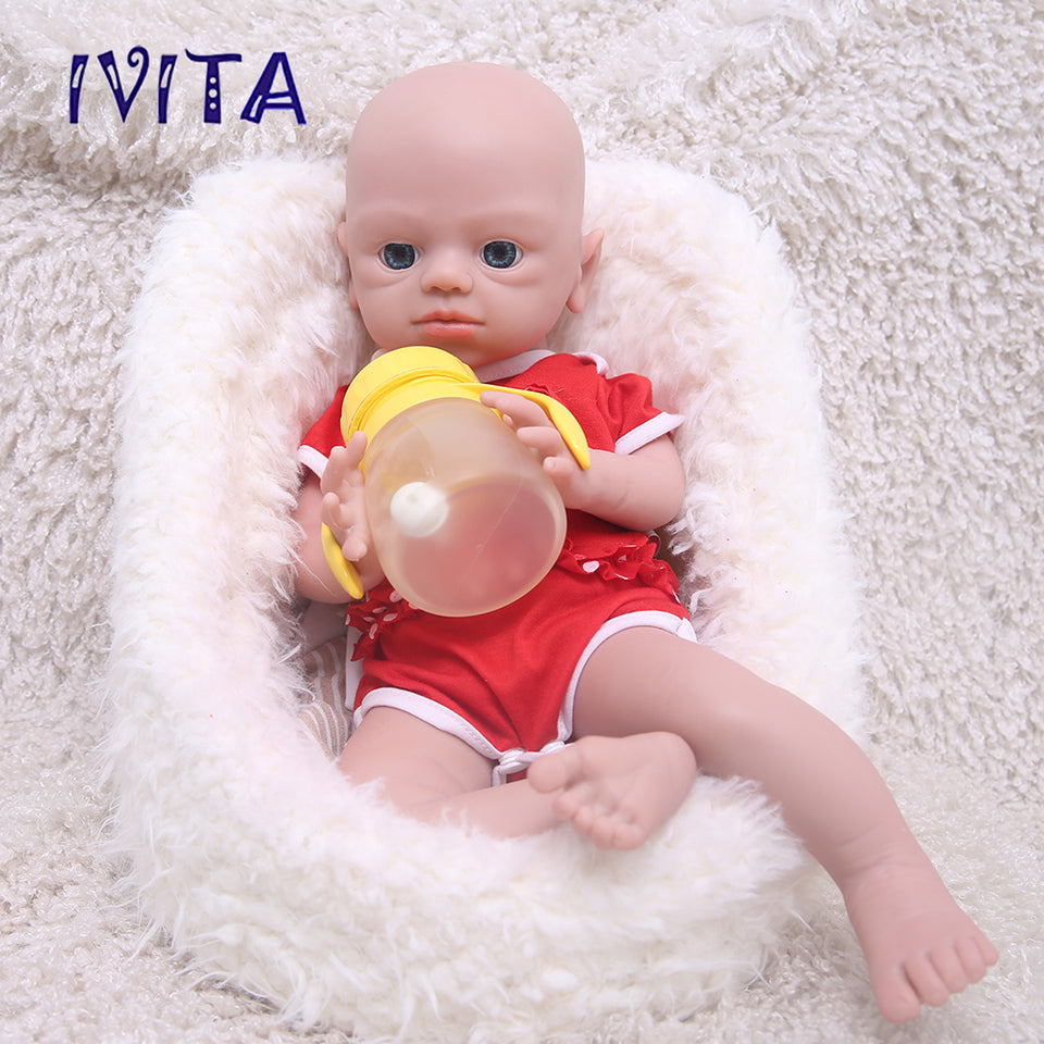 1542 IVITA 19inch Squishy Silicone Reborn Baby Handmade Vivid Platinum Silicone Newborn Doll