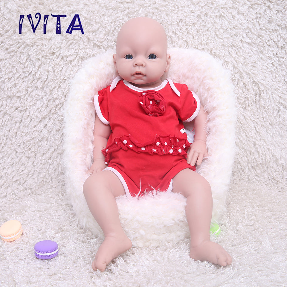 1538 IVITA 20'' Vivid Silicone Newborn Baby Big Silicone Newborn Doll Mouth Open Can Take A Dummy