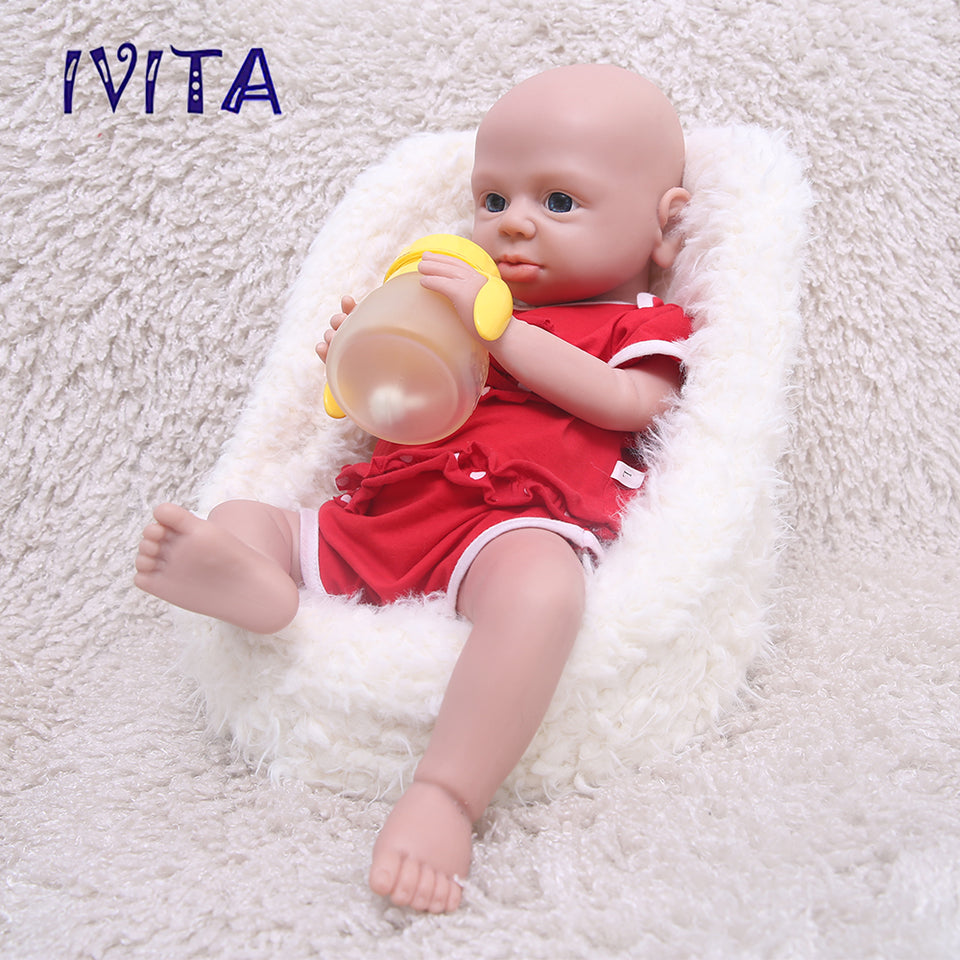 1540 IVITA 19inch Silicone Reborn Baby Handmade Platinum Liquid Silicone Newborn Doll Collector