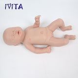 1535 IVITA 14'' Small Silicone Doll Sleeping Reborn Baby Boy And Girl Doll Mouth Open Can Take Pacifier