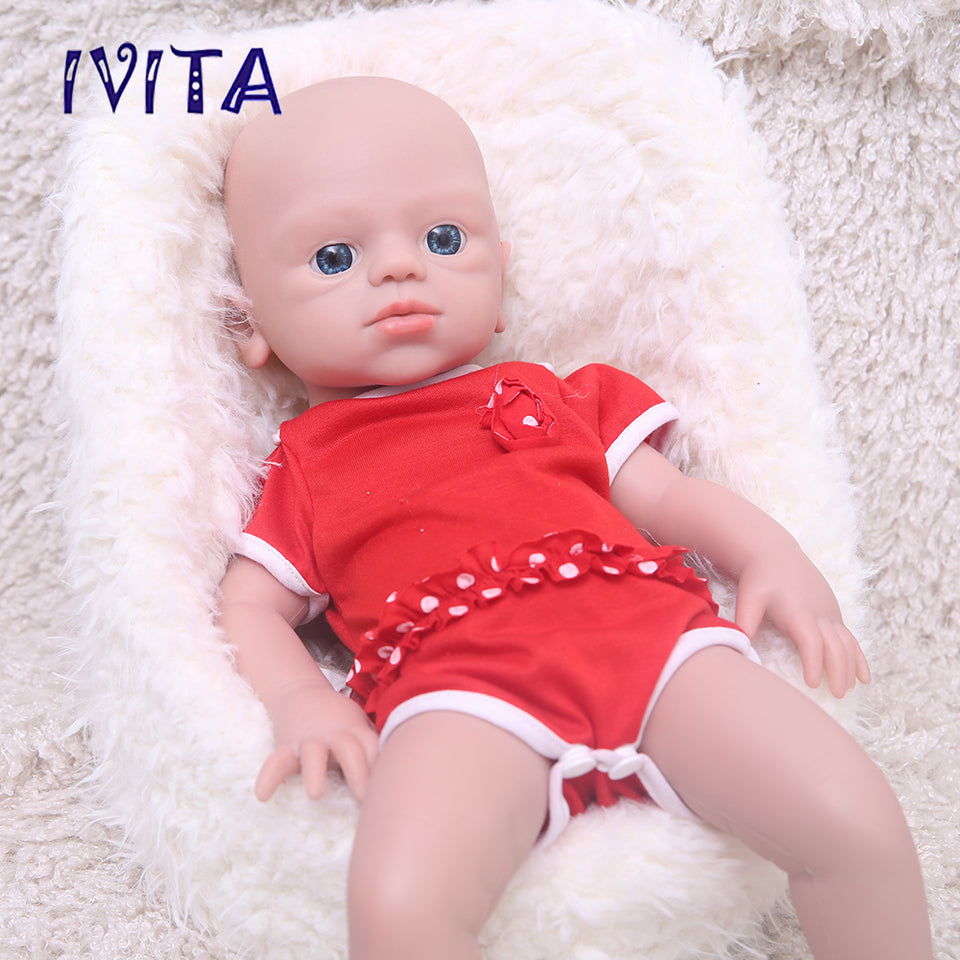 1542 IVITA 19inch Squishy Silicone Reborn Baby Handmade Vivid Platinum Silicone Newborn Doll