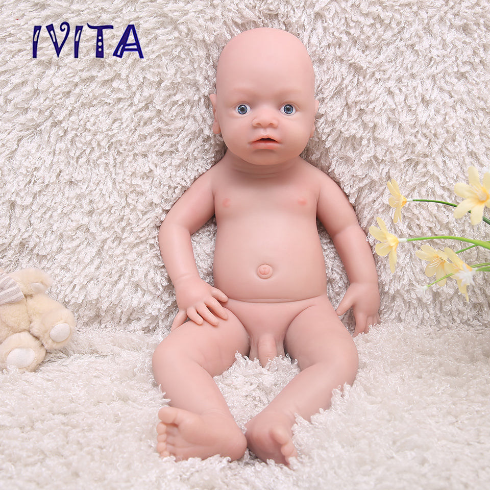 1546 IVITA 19'' Soft Silicone Reborn Baby Floppy Silicone Newborn Doll Can Take Dummy