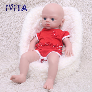 1542 IVITA 19inch Squishy Silicone Reborn Baby Handmade Vivid Platinum Silicone Newborn Doll