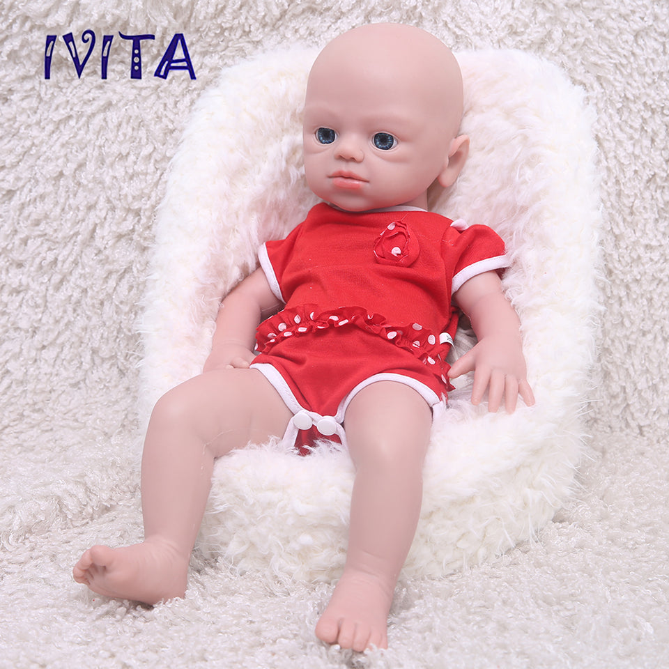 1542 IVITA 19inch Squishy Silicone Reborn Baby Handmade Vivid Platinum Silicone Newborn Doll