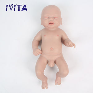 1535 IVITA 14'' Small Silicone Doll Sleeping Reborn Baby Boy And Girl Doll Mouth Open Can Take Pacifier