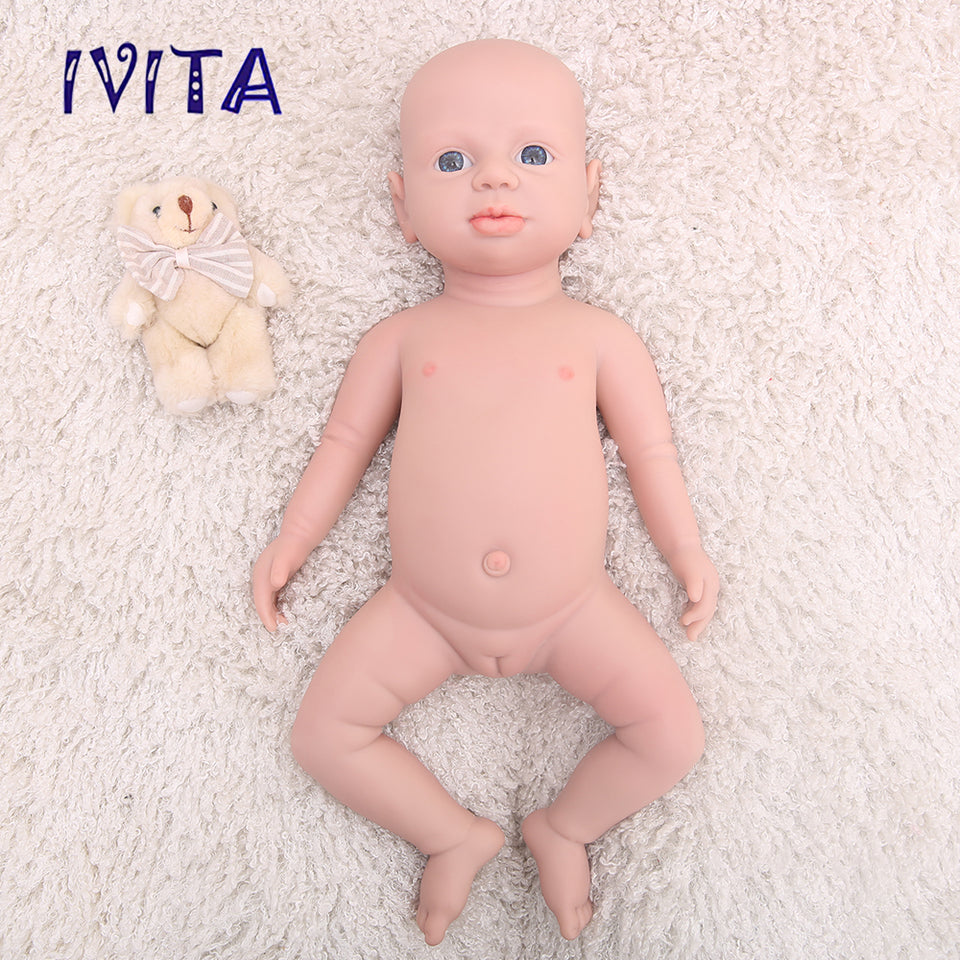 1540 IVITA 19inch Silicone Reborn Baby Handmade Platinum Liquid Silicone Newborn Doll Collector