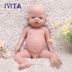 1545 IVITA 19'' Soft Silicone Reborn Baby Solid Silicone Newborn Doll Can Take Pacifier